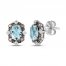 Le Vian Diamond & Aquamarine Earrings 1/10 ct tw Diamonds 14K Vanilla Gold