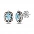 Le Vian Diamond & Aquamarine Earrings 1/10 ct tw Diamonds 14K Vanilla Gold