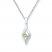 Peridot Necklace 1/20 ct tw Diamonds 10K White Gold