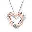 Heart Necklace 1/5 ct tw Diamonds 10K Two-Tone Gold