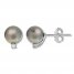 Cultured Tahitian Pearl & Diamond Earrings 10K White Gold