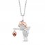 Disney Treasures Fantasia Garnet Necklace 1/15 ct tw Diamonds Sterling Silver/10K Rose Gold