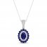 Sapphire & Diamond Necklace 1/15 ct tw 10K White Gold 18"