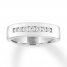 Leo Diamond Men's Wedding Band 3/8 ct tw 14K White Gold