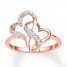 Diamond Heart Ring 1/15 ct tw Round-cut 10K Rose Gold