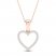 Diamond Heart Necklace 1/10 ct tw Round-Cut 10K Rose Gold 18"