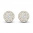 Diamond Halo Stud Earrings 1 ct tw Round-Cut 10K Yellow Gold