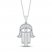 Diamond Hamsa Necklace 1/3 ct tw 10K White Gold 18"