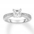 Diamond Engagement Ring 1 ct tw Princess/Round 14K White Gold