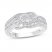 Diamond 3-Stone Ring 1/2 ct tw Round/Baguette Sterling Silver