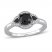 Three-Stone Black & White Diamond Engagement Ring 1/2 ct tw Round-cut 14K White Gold