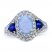 Blue Lab-Created Opal/ Blue & White Lab-Created Sapphire Ring Sterling Silver