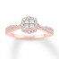 Diamond Engagement Ring 1/2 ct tw Princess/Round 14K Rose Gold