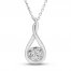 Diamond Necklace 1/5 ct tw Round-cut 10K White Gold 18"