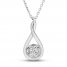 Diamond Necklace 1/5 ct tw Round-cut 10K White Gold 18"