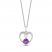 Hallmark Diamonds Amethyst Heart Necklace 1/10 ct tw Round-Cut Sterling Silver 18"