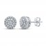 Lab-Created Diamonds by KAY Earrings 1/4 ct tw Round/Baguette-Cut Sterling Silver *Due to supply constraints, these earrings may include natural diamonds.