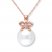 Cultured Pearl Necklace Diamond Accent 10K Rose Gold