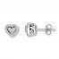 Previously Owned Diamond Heart Earrings 1/4 ct tw Round-cut 10K White Gold