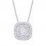 Diamond Necklace 1/2 ct tw 10K White Gold 18"