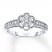 Diamond Flower Ring 1/4 ct tw Round-cut 10K White Gold