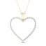 Diamond Heart Necklace 1/2 ct tw Round-cut 10K Yellow Gold 18"
