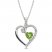 Peridot & White Lab-Created Sapphire Heart Necklace Sterling Silver 18"