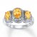 Citrine Ring Diamond Accents Sterling Silver