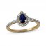 Blue Sapphire & Diamond Ring 1/10 ct tw 10K Yellow Gold