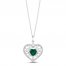 Hallmark Diamonds Tree of Life Lab-Created Emerald Necklace 1/6 ct tw Diamonds Sterling Silver 18"