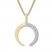 Diamond Crescent Necklace 1/15 ct tw Round-cut 10K Yellow Gold