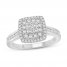 Diamond Engagement Ring 3/4 ct tw Princess/Round-cut 14K White Gold