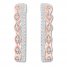Diamond Hoop Earrings 1/4 ct tw Sterling Silver/10K Rose Gold