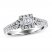 Adrianna Papell Diamond Engagement Ring 5/8 ct tw Princess/Baguette/Round 14K White Gold