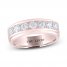 THE LEO Men's Diamond Wedding Band 1 ct tw Round-cut 14K Rose Gold