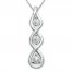 Diamond Necklace 1/20 ct tw Round-cut Sterling Silver