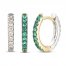 Le Vian Diamond & Emerald Reversible Hoop Earrings 1/5 ct tw 14K Two-Tone Gold
