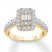 Diamond Engagement Ring 1 ct tw Baguette/Round 14K Yellow Gold