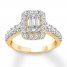 Diamond Engagement Ring 1 ct tw Baguette/Round 14K Yellow Gold
