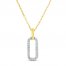 Diamond Paperclip Necklace 10K Yellow Gold 18"