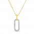 Diamond Paperclip Necklace 10K Yellow Gold 18"