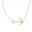 Sideways Anchor Necklace 14K Yellow Gold
