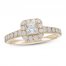 Neil Lane Diamond Engagement Ring 1-1/8 ct tw Princess/Round-cut 14K Yellow Gold