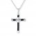 Men's Cross Necklace Stainless Steel Black Cable