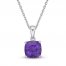 Luminous Cut Amethyst Necklace Sterling Silver 18"