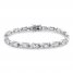 White Lab-Created Sapphire Fashion Bracelet Sterling Silver 7.5"