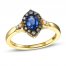 Le Vian Diamond & Blue Sapphire Ring 1/6 ct tw 14K Honey Gold