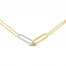 Diamond Paperclip Necklace 1/8 ct tw Round-cut 10K Yellow Gold
