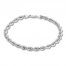 Rope Chain Bracelet 14K White Gold 8" Length