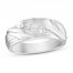 Men's Diamond Wedding Band 1/4 ct tw Round-cut 10K White Gold